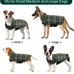 Waterproof Dog Coat, Reversible Dog Jacket Green S
